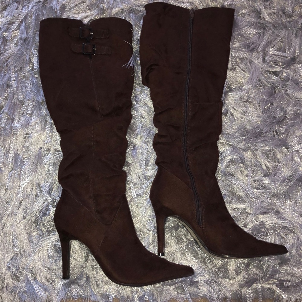 Brown mid-calf boots